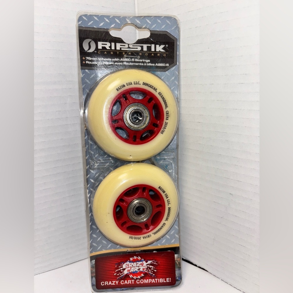 Razor Ripstick 76mm Wheels with ABEC-5 Bearings - NEW - Crazy Cart Compatible